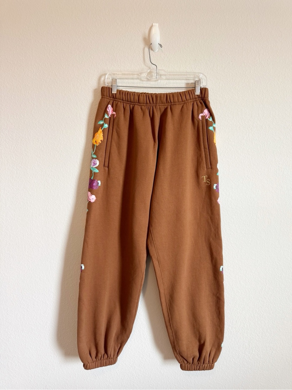 Taylor Swift The Eras Tour Piano Floral Side Brown Sweatpant Joggers Size Medium